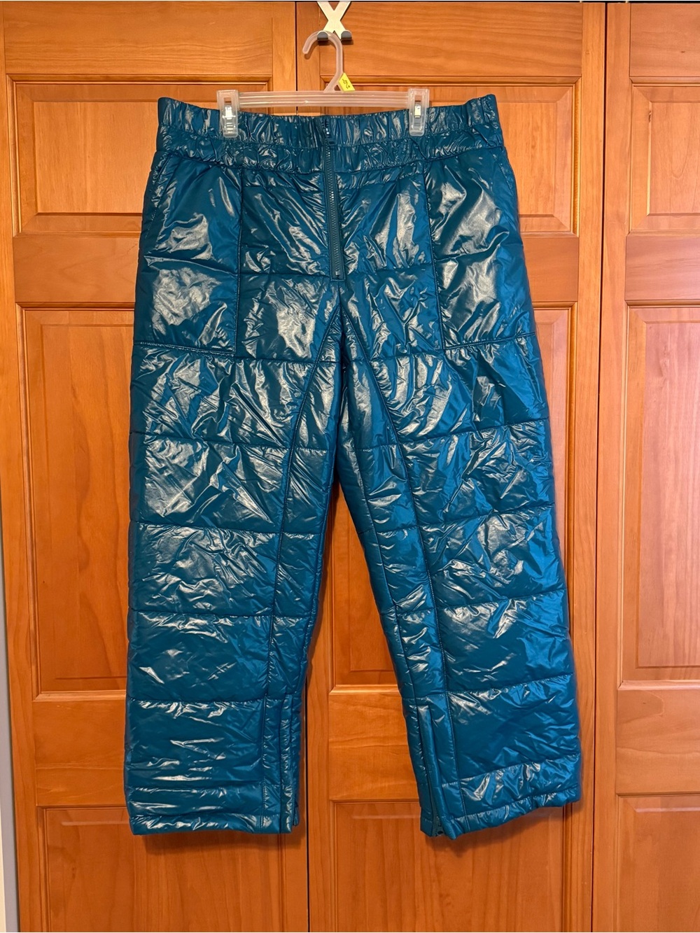 Women’s Quilted Puffer snow Pants in Teal
